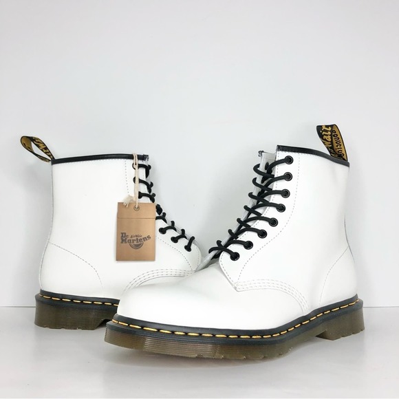 Dr. Martens White Leather Women's Boots - Picture 2 of 12